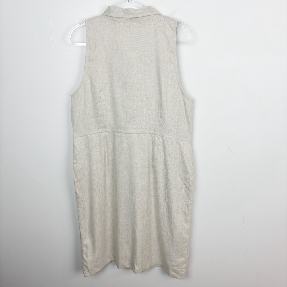 Ann Taylor Linen Blend Collared Sheath Dress Size 18 - Picture 9 of 9